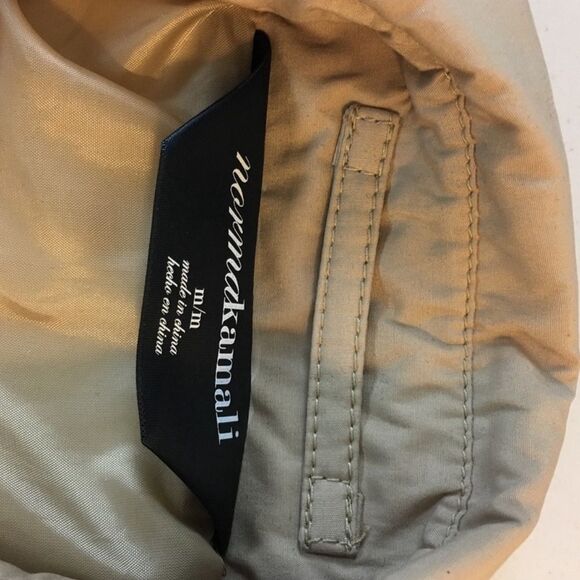 Norma Kamali Urbane Khaki Tan Double Breasted Belted Trench Coat Size M - Picture 7 of 9